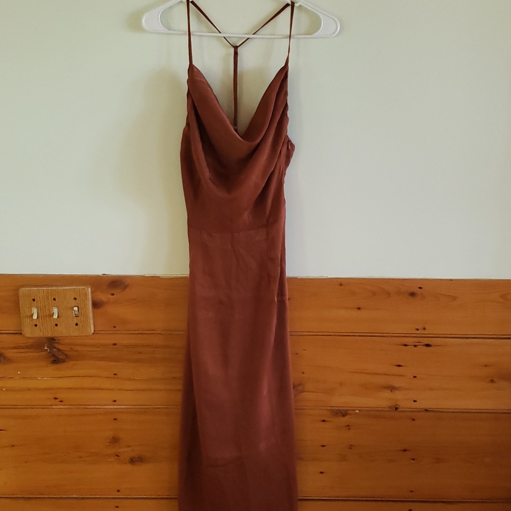 Silky brown dress